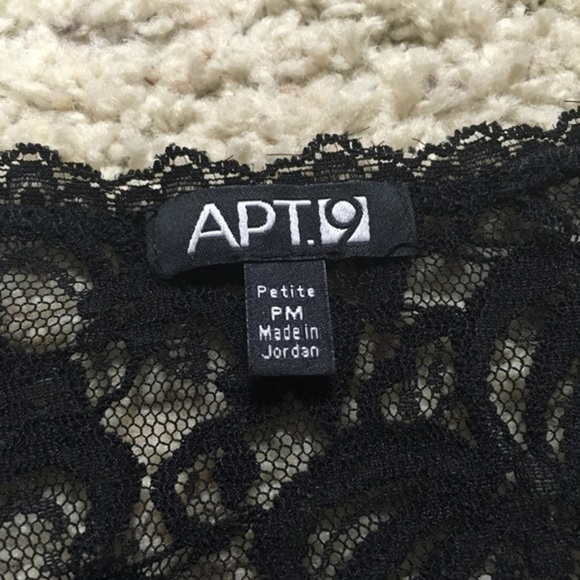 Apt 9 Lacy Black Long Sleeve Shirt - Picture 3 of 5